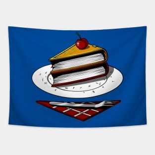 Books Cherry Cake Funny Reading Lover Tapestry