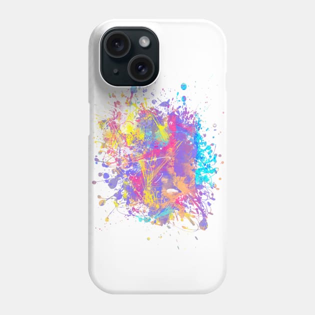 Abstract Vibrant Multicolor Brush Strokes and Splatters 2 Phone Case by Cato99