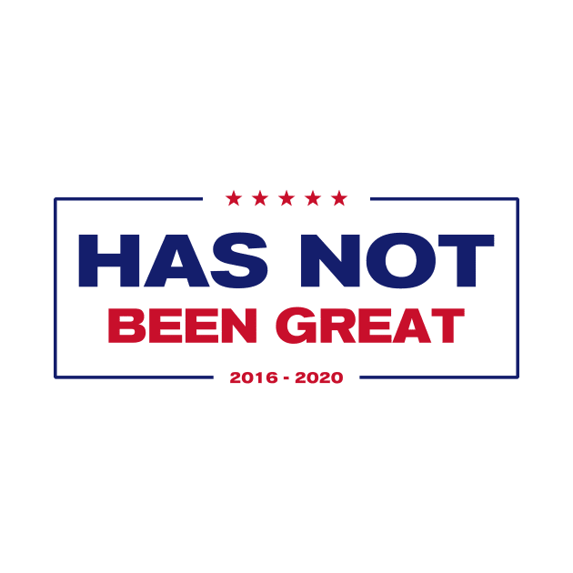 Political Campaign Logo Parody America Has Not Been Great 2016 - 2020 by Electrovista