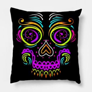 Big Calaveras Makeup Sugar Skull Day Of The Dead Pillow