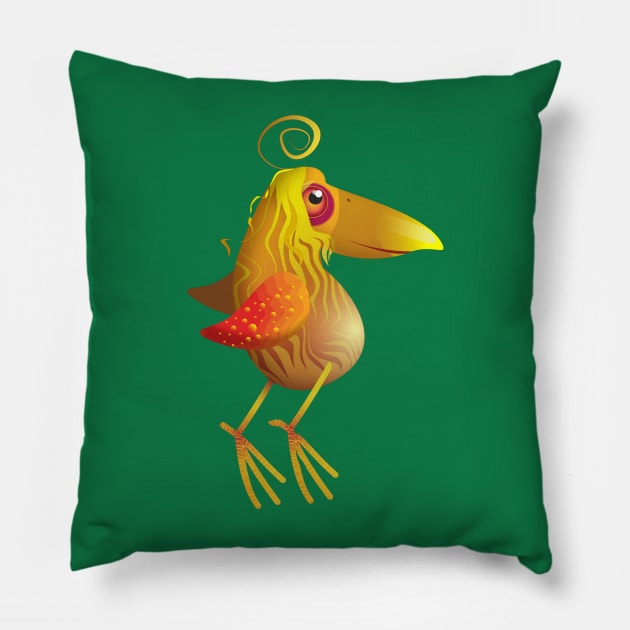 Cute Yellow Bird Pillow by emespixels