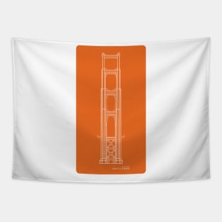 Golden Gate Bridge orange rectangle Tapestry