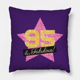 95th Birthday Gifts Women Fabulous - Pink Gold Pillow