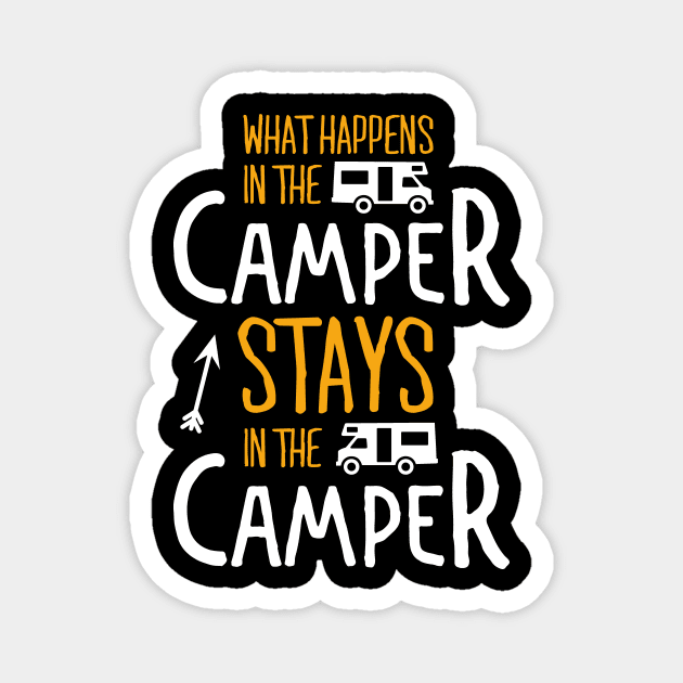 WHAT HAPPENS IN THE CAMPER Magnet by nektarinchen