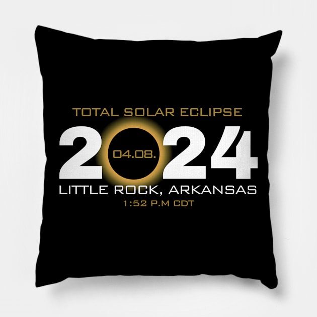 Arkansas Totality Total Solar Eclipse Pillow by Tebird