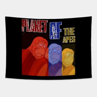 three apes , three colors design Tapestry