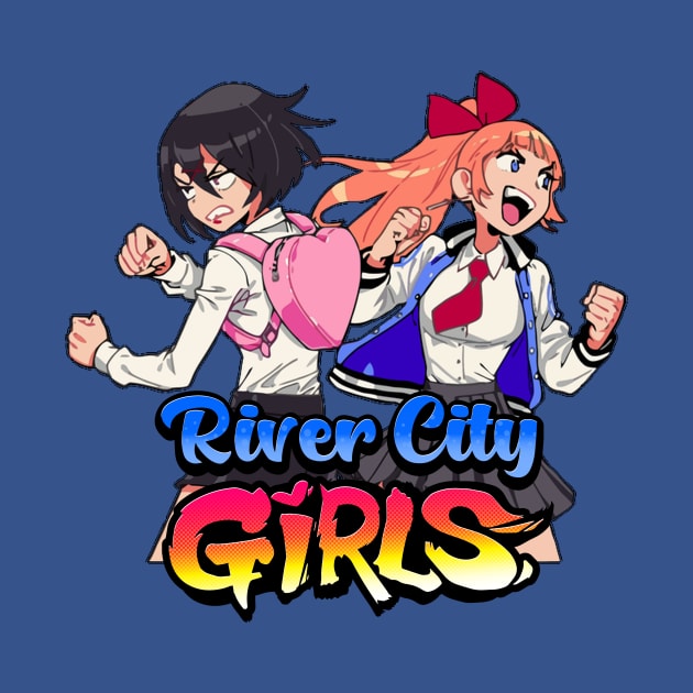 River City Girls: Misako and Kyoko w/ Logo by MrDelta