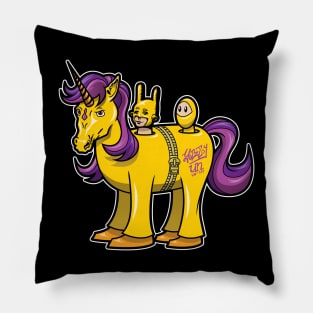 Unicorn Ninja - white boarder Pillow