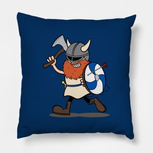 Viking Berserker Cartoon (Player 1 / blue) Pillow