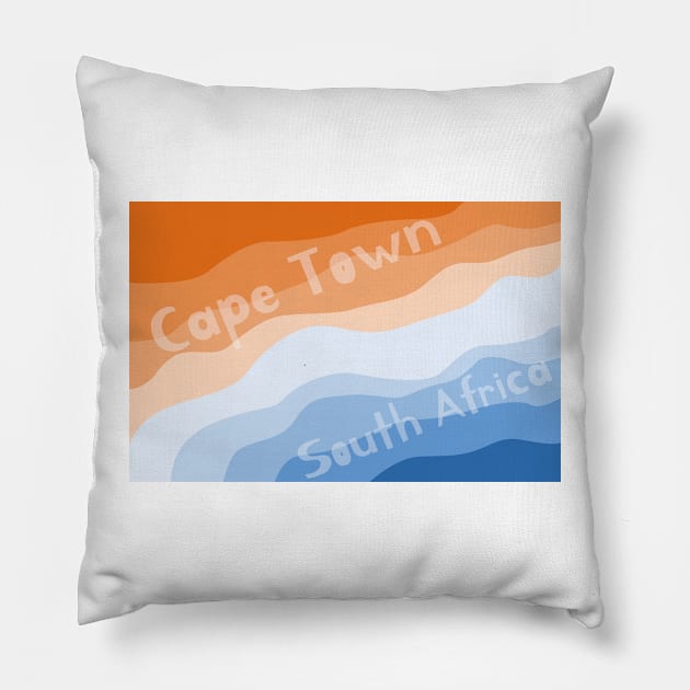 Cape Town waves Pillow by GS-ZA