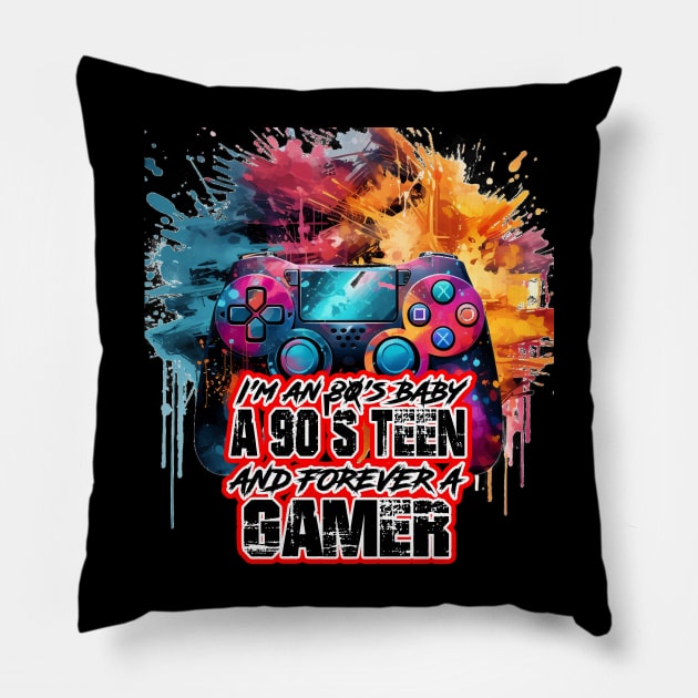 80's Baby Gamer Pillow by ABSOLUTE OMEGA