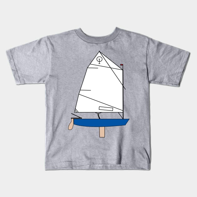 Optimist Sailing Dingy - Dark Blue - Optimist Sailing Dingy - Kids T-Shirt