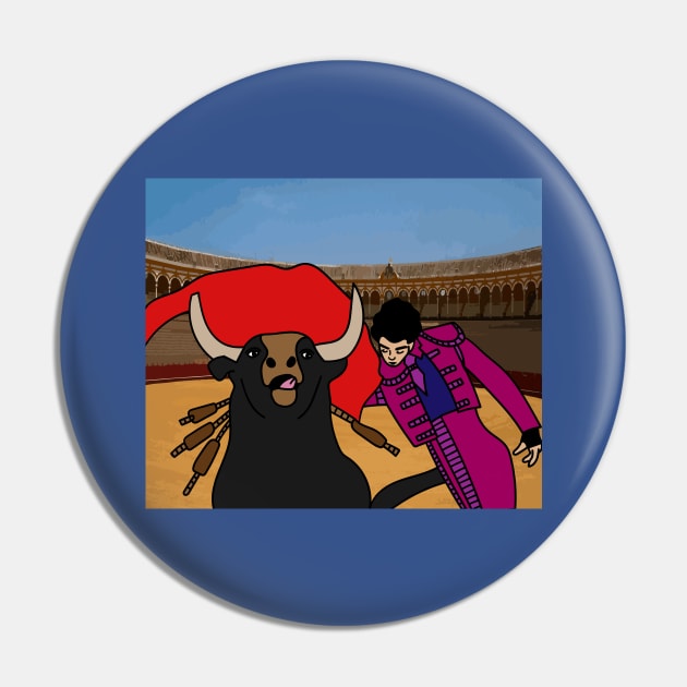 Arena Bullfight Torero Bull Pin by flofin