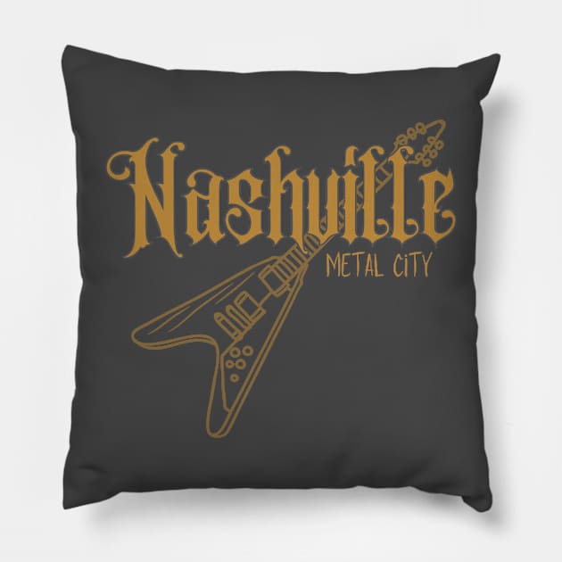 Nashville, Metal City Pillow by Sloat