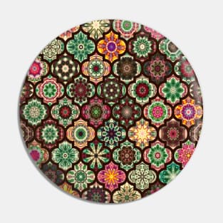 Moroccan Pattern Tiles, traditional colors Pin