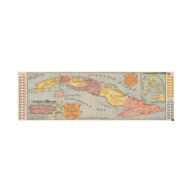 Vintage Map of Cuba (1898) 3 by Bravuramedia