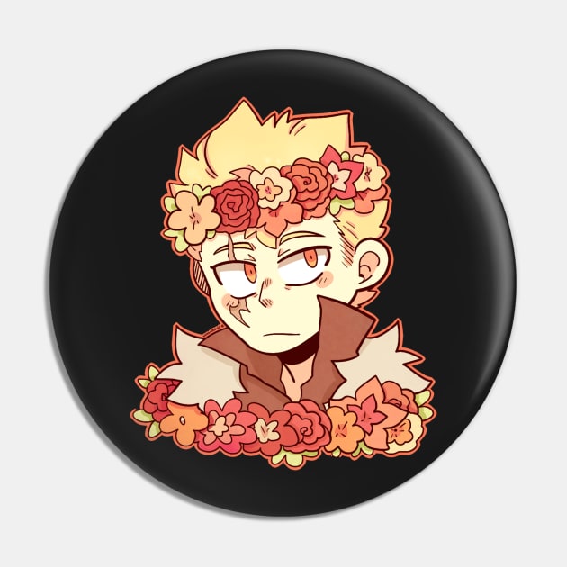 Laxus Flower Crown sticker Pin by Dragnoodles