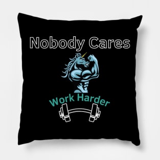 Hustle Hard Mad Unicorn Pillow