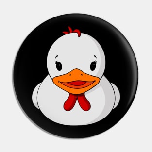 White Chicken Rubber Duck Pin