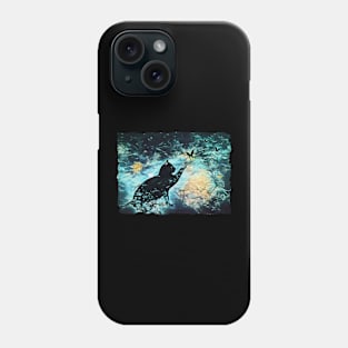 Black Cat And Butterflies Phone Case