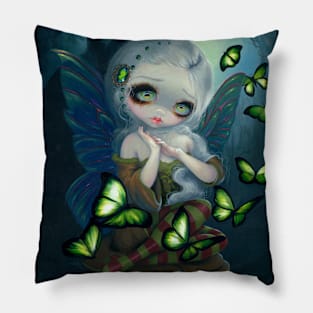 Chibi Fairy Girl with Butterflies Pillow