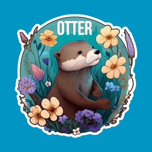 Otter Water Colour Art T-Shirt