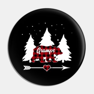 Gramps Bear Buffalo Plaid Christmas Matching Family Pajama Pin