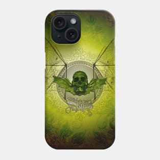 Awesome  creepy skull with wings Phone Case