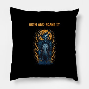 Halloween skeleton - Grin and scare it Pillow