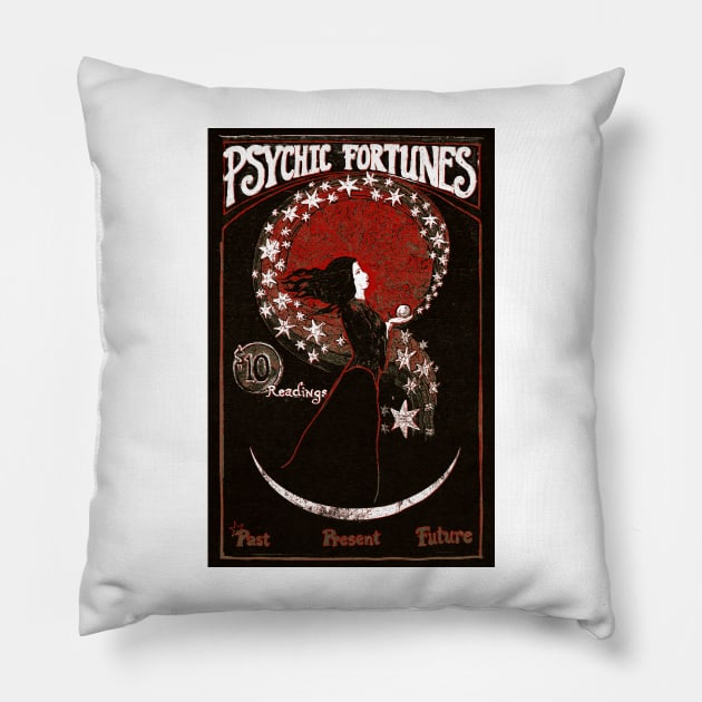 Psychic Fortunes Vintage Poster | Dark Circus Pillow by wildtribe