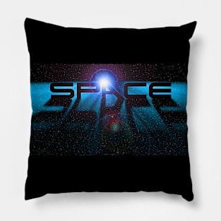 Space Design - Light Blue Pillow