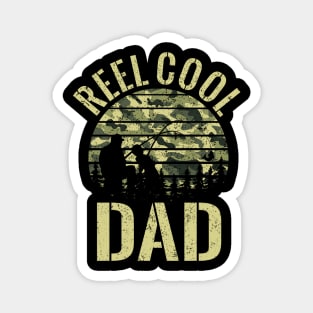 Reel Cool Dad Love Fishing Vintage Retro Magnet