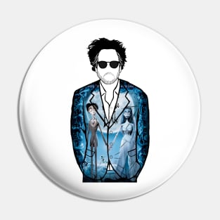 Tim Burton (Corpse Bride) Portrait Pin