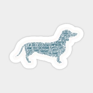 Dog Sausage Dachshund Dash Animal Pet Text Word Cloud Magnet