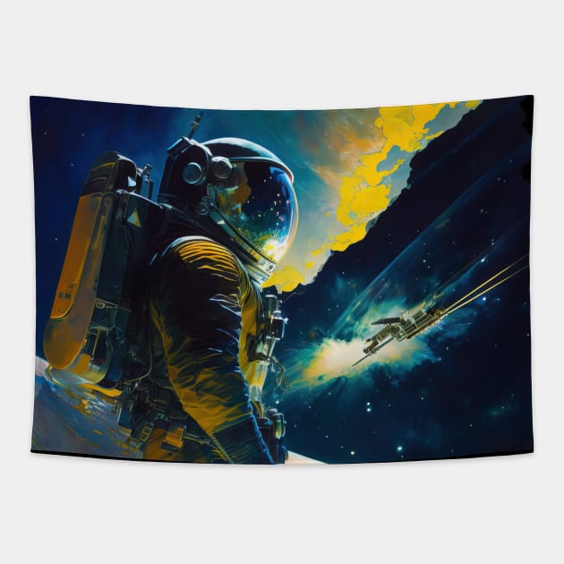 Astronaut's Intergalactic Journey - Space Adventures #3 Tapestry by yewjin