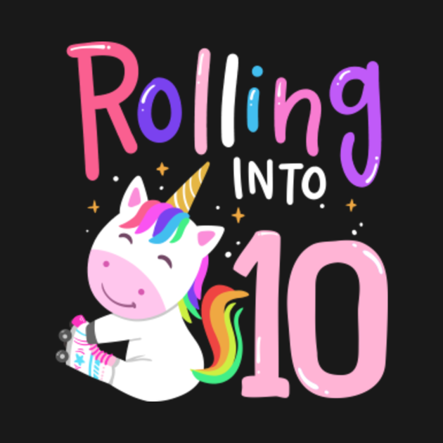 Discover 10th Birthday Roller Skate Unicorn - 10th Birthday - T-Shirt
