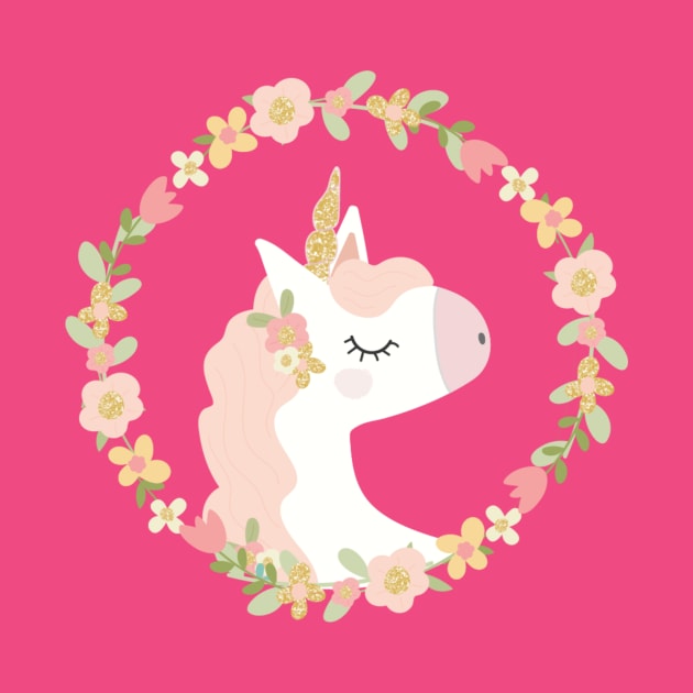 Floral Cute Unicorn by CuteDesigns