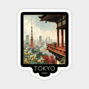 A Vintage Travel Illustration of Tokyo - Japan Magnet