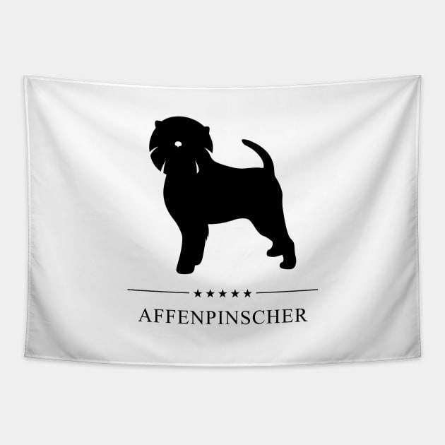 Affenpinscher Black Silhouette Tapestry by millersye