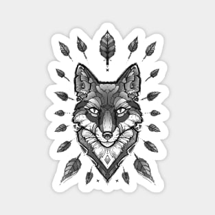 geometric silver fox Magnet