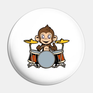 Cartoon monkey playing drums Pin