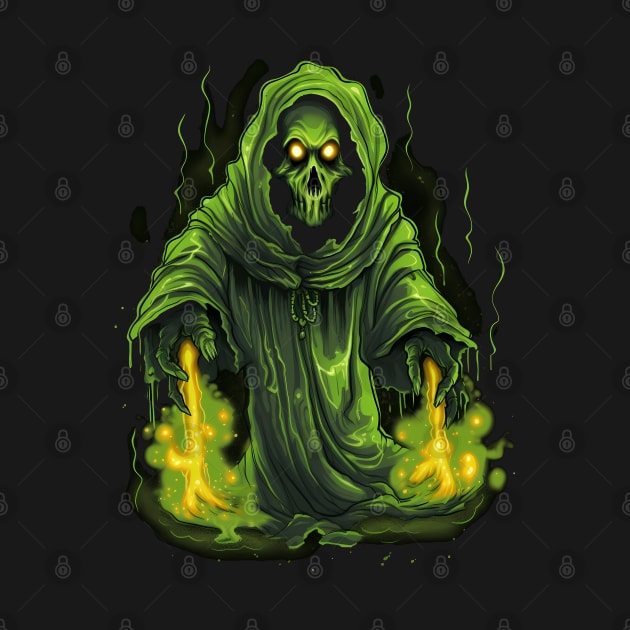 Spooky Green Halloween Reaper by Obotan Mmienu