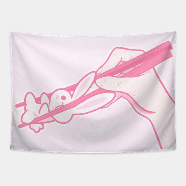 bunny chopsticks Tapestry by nekomachines