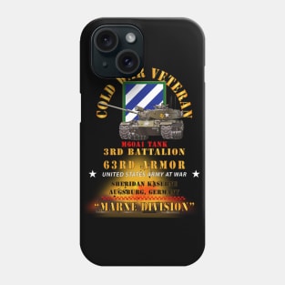 Cold War Vet - 3rd Bn 63rd Armor - 3rd Inf Div - Augsberg FRG - M60A1 Tank  - Marne Div 300 Phone Case