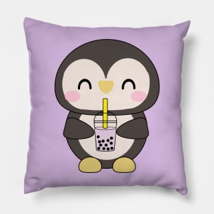 Bubble Tea Penguin Pillow