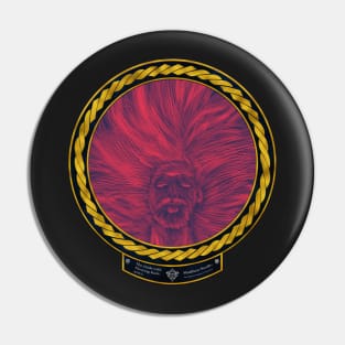 The Dude with Flowing Hair (frame gold celtic rope space) Pin