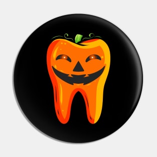 Dentists Tooth Pumpkin Halloween Pin