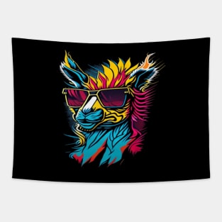 cool lama in sunglasses Tapestry