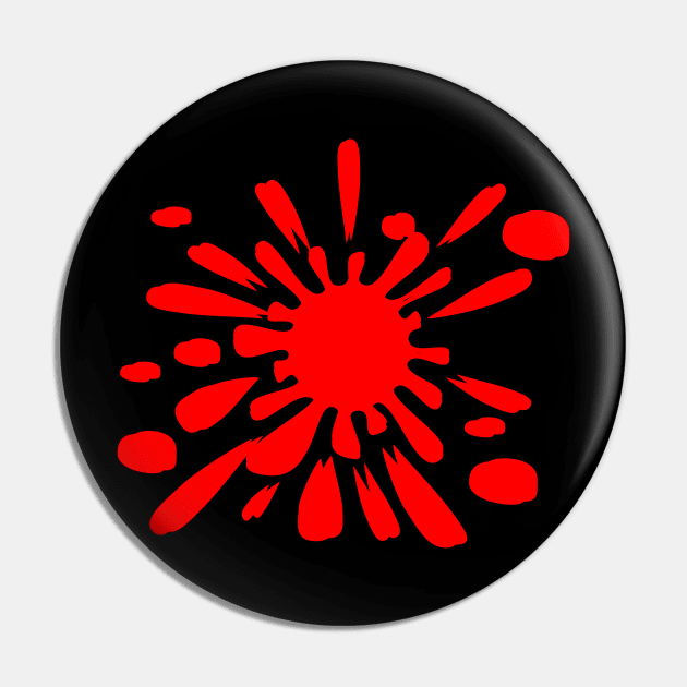 Splat - Red Pin by Boo Face Designs