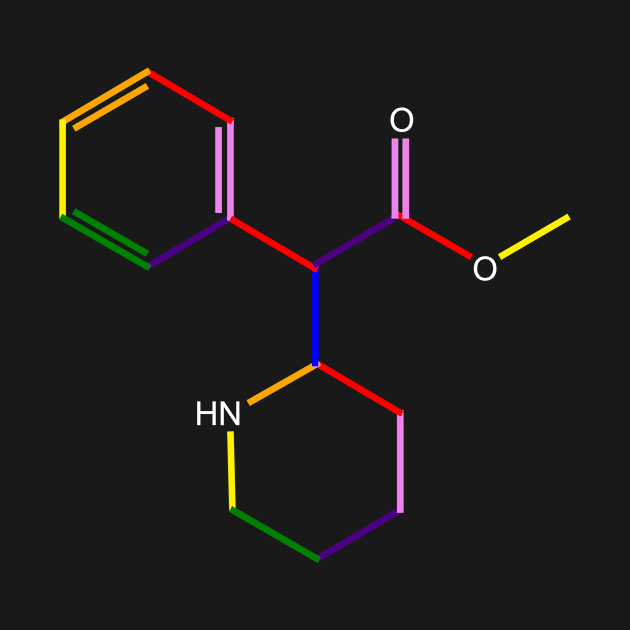 Ritalin Molecule Rainbow Chemistry by ChemECool